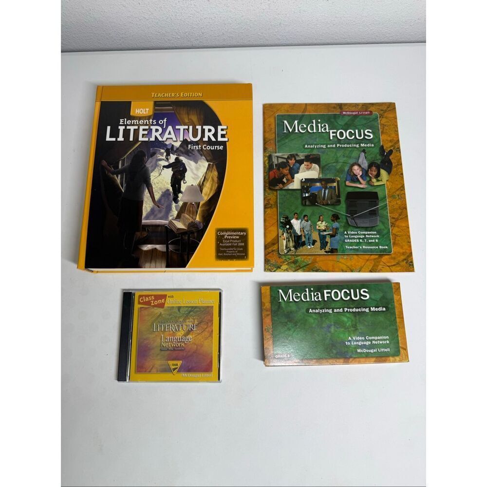 Holt McDougal Littell Elements of Literature Teacher Edition+Media Focus SetCD